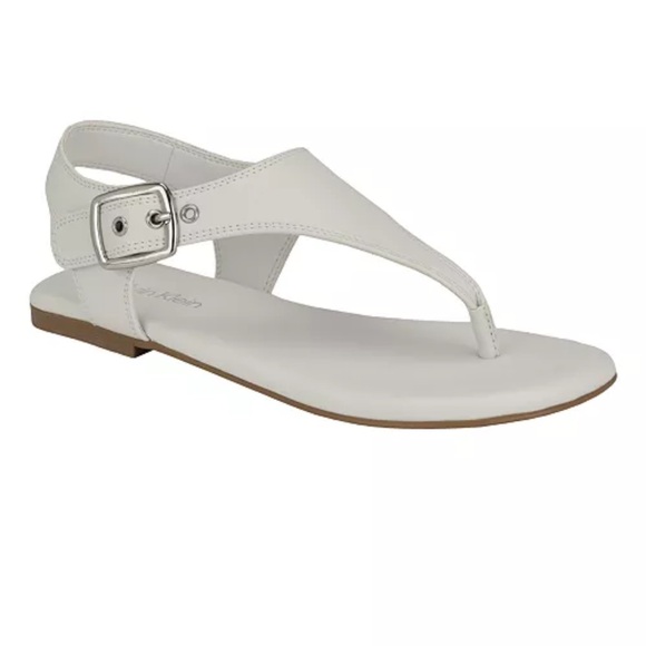 Calvin Klein White Sandals with Buckle